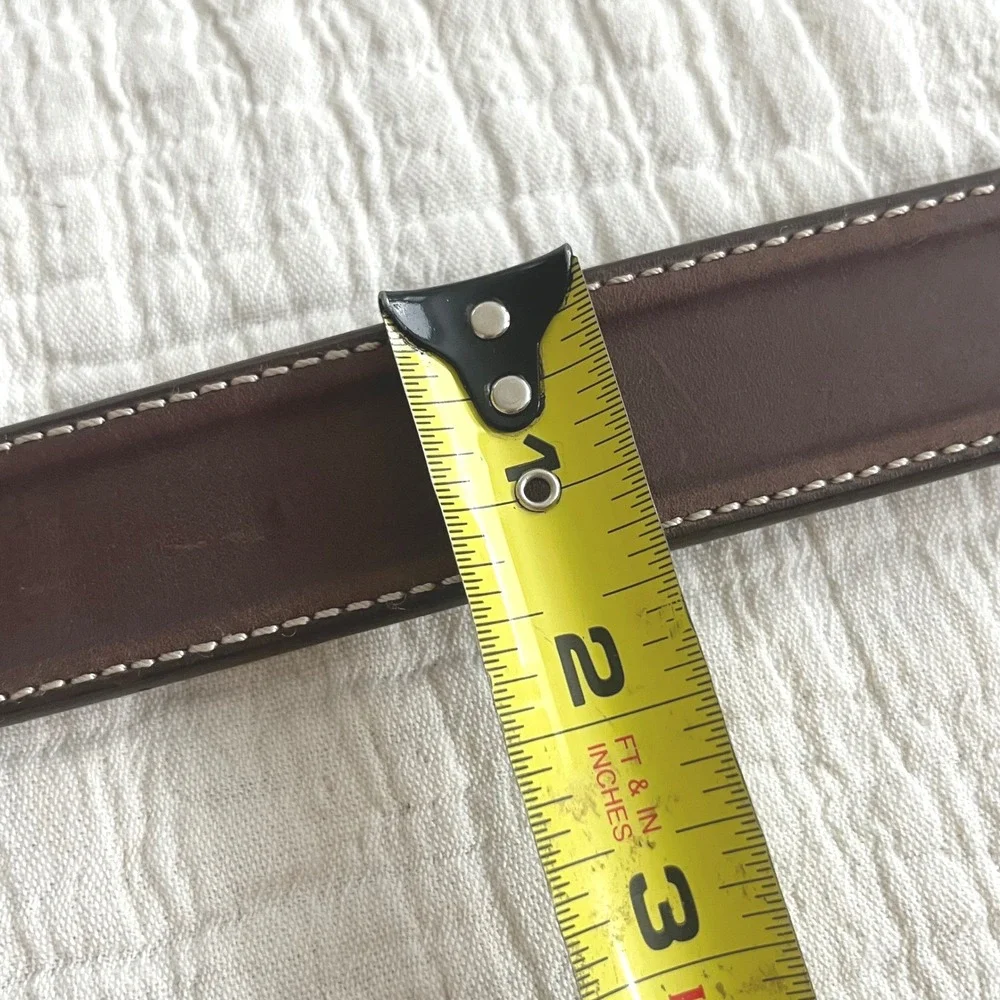 NWT Polo Ralph Lauren Men Brown Leather Belt 36 Brass Buckle